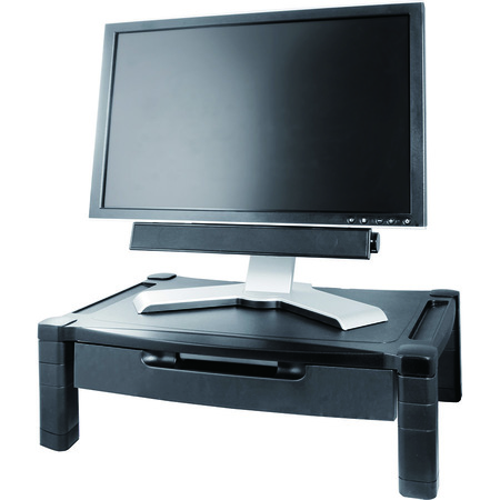 KANTEK Extra Wide Adjustable Monitor/Laptop Stand, Single Level w/Drawer MS520